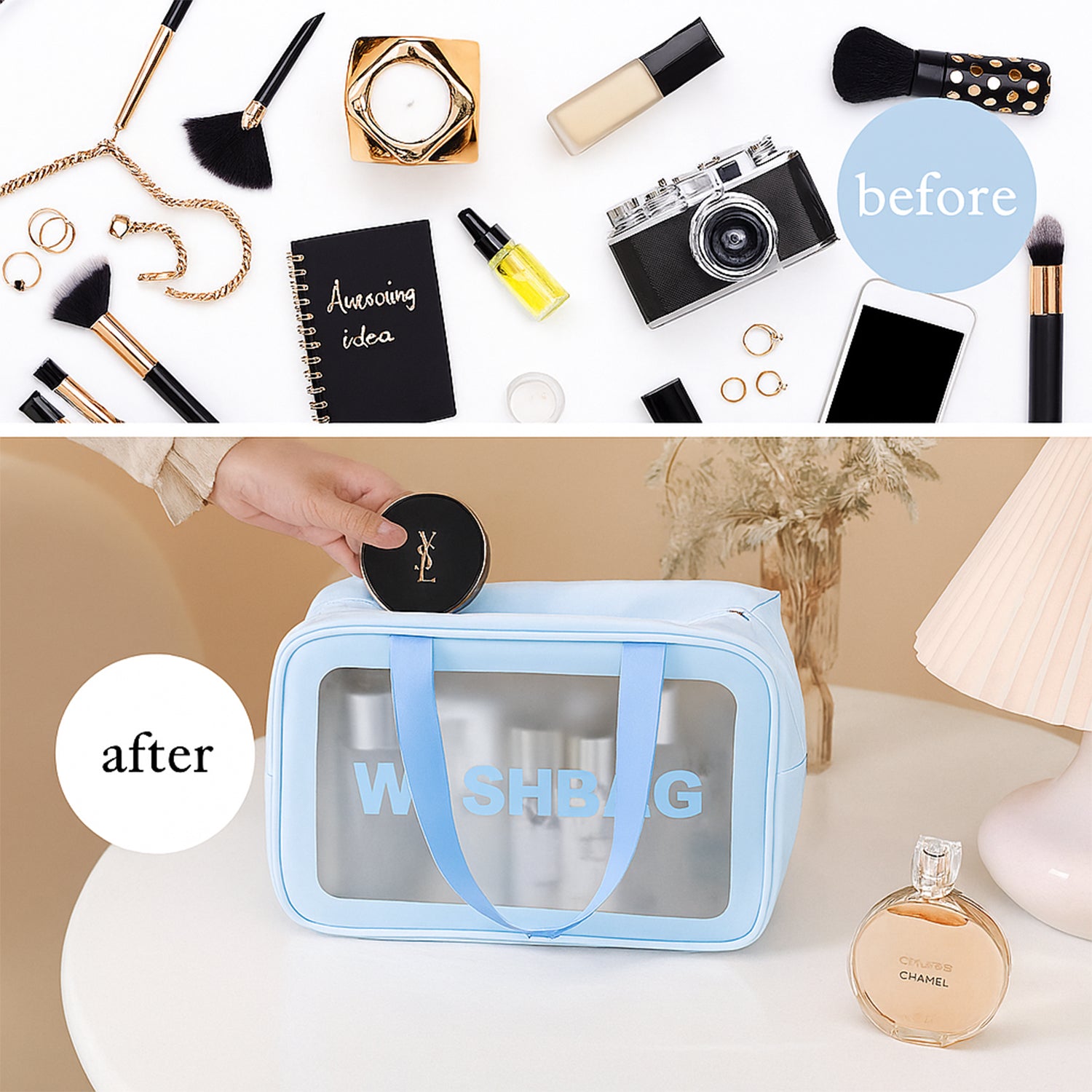 3-in-1 Waterproof Transparent Travel Toiletry Bag Set 3-in-1 Waterproof Transparent Travel Toiletry Bag Set